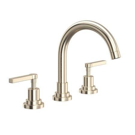 ROHL Lombardia Widespread Lavatory Faucet With C-Spout A2228LMSTN-2